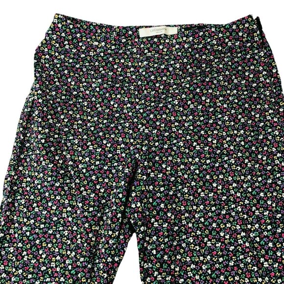 Liz Claiborne Capris Jackie Womens 8P Pink Blue White Flowers Pants Flat Front - Picture 4 of 9